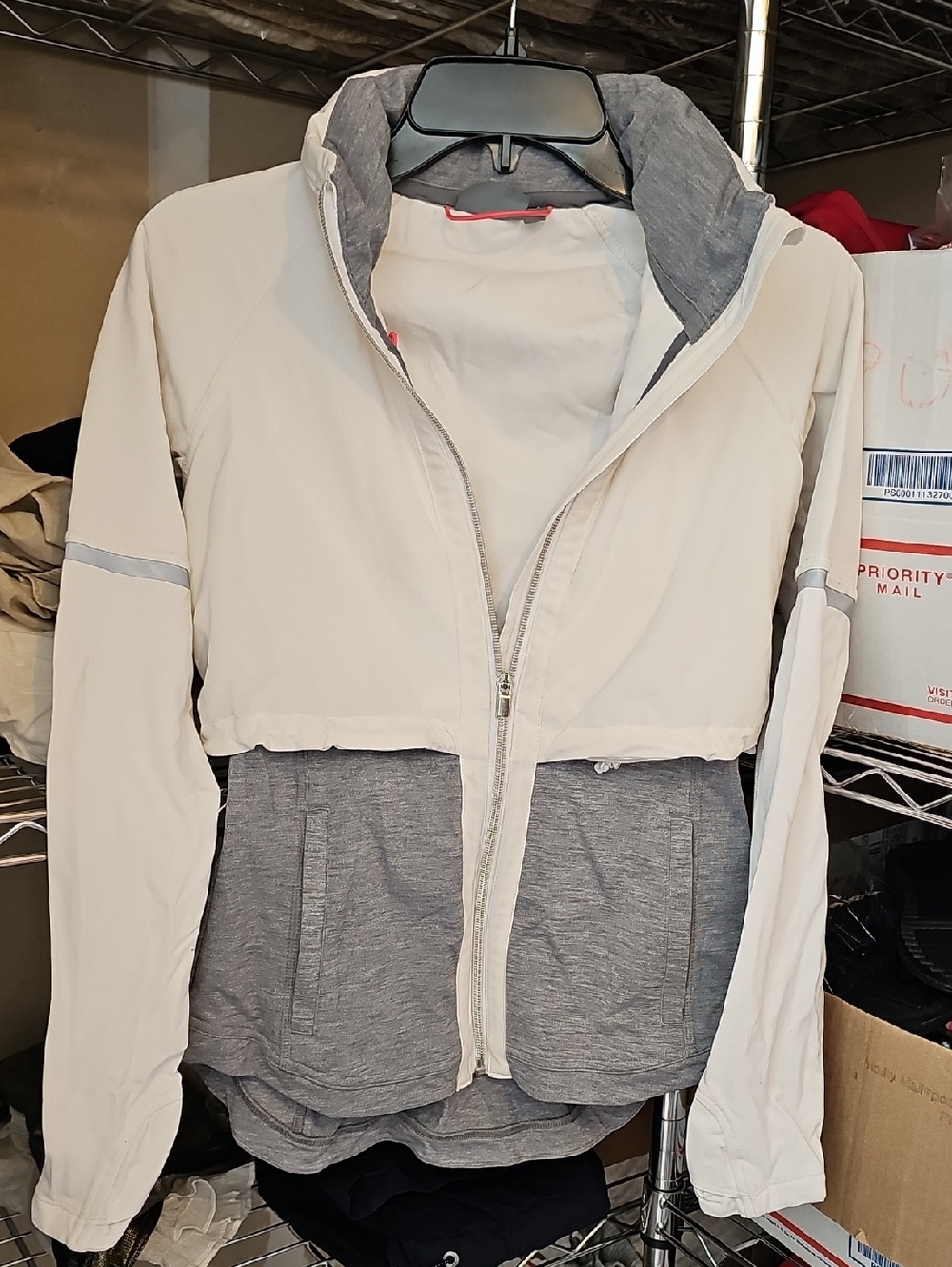 Athleta XXS Lightweight Two-Tone Hooded Jacket Windbreaker